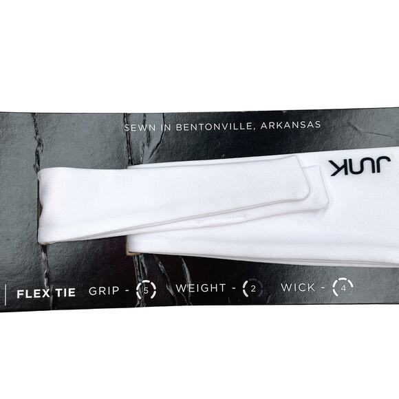 Junk Brands Flex Tie Headband O/S New $18 Super Chill White Lightweight Wicking - Picture 6 of 6